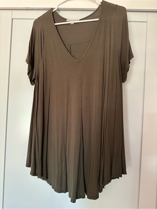 Green Envelope Tops - Green Envelope Olive V-Neck Swing Tunic